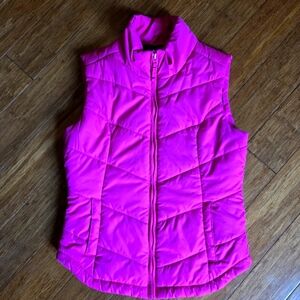 Aeropostale Neon Hot Pink Puffer Vest Size Medium
